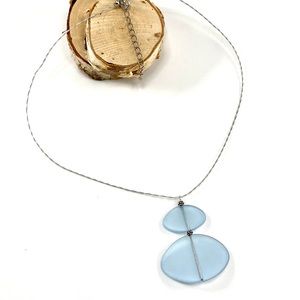 Handcrafted Frosted Glass Pendant Necklace